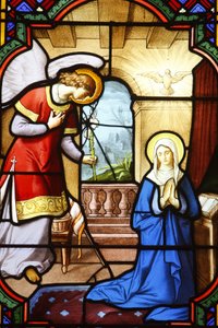 Stained glass: The Annunciation, Levallois-Perret, France