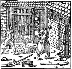 Stamping and Roasting Ore to Extract Metal