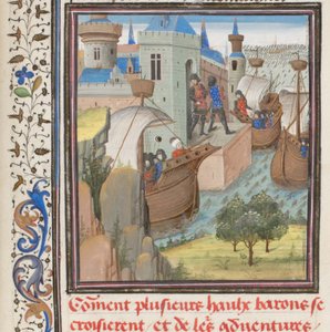 Start to the Fourth Crusade. Miniature from the Historia by William of Tyre