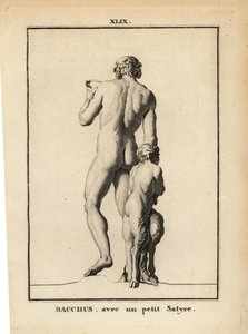 Statue of Bacchus, the Roman god of wine, naked with a satyr by Unbekannt