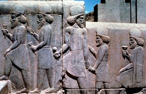 Stone Relief Showing Subjects Bringing Tribute, South Iran