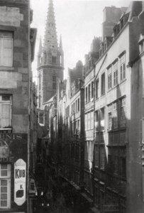 Street Scene, Showing the Cathedral Spire, St Malo, Brittany, France, 20th Century