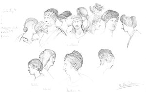 Studies of Roman Headdresses in the Uffizi Museum, Florence, c1880-1882