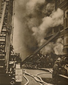 Subduing a Conflagration in a Narrow City Street by Unbekannt