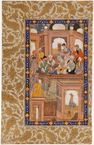 Sufi Reunion. Miniature from Nafahat al-Uns (Breaths of Fellowship) by Jami by Unbekannt
