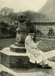 Sundial in the Garden at Limnerslease, and G. F. Watts, Esq., R.A., c1890s-1902 by Unbekannt