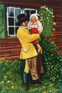 Swedish people in traditional costume by Unbekannt