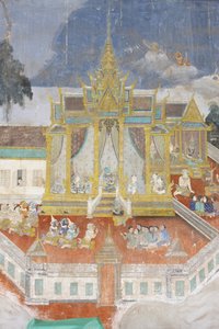 Silver Pagoda: This Mural Depicts Scenes from the Reamker, Phnom Penh, Cambodia