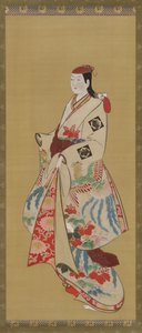 Tall Girl, Dress Patterned with Ho-o Bird and Kiri Flowers by Unbekannt