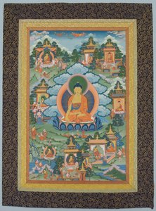 Tangka with Buddha, 19th century by Unbekannt