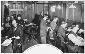 Tape and telegraph room of the Daily Express newspaper, London, c1900-1903 by Unbekannt