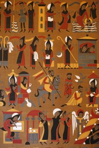 Tapestry in Saint-Pierre de Solesmes Abbey: Life of Saint Benedict, Solesmes, France