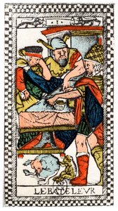 Tarot card of the Juggler or Mountebank, Parisian Tarot (1500) by Unbekannt
