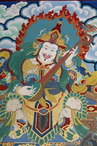 Temple guard guarding the East and spring, named Dhritarashtra