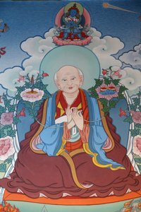Temple of the Thousand Buddhas Dashang Kagyu Ling congregation Painting of a Monk praying, La Boulaye, France by Unbekannt