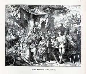 Tetzel Selling Indulgences by Unbekannt