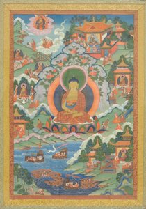 Thanka with Buddha, 19th Century