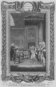 The Act of Union presented to Queen Anne by the Duke of Queensberry and Dover, c1787