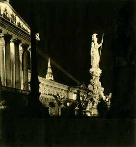 The Austrian Parliament Building by night, Vienna, Austria by Unbekannt