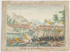 The Battle on the River Kamchik on 15th October 1828 by Unbekannt