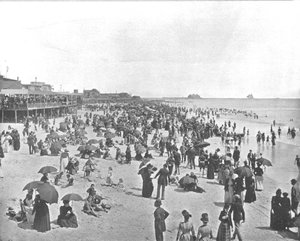 The Beach at Atlantic City, New Jersey, USA, c1900