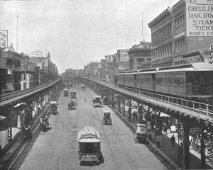The Bowery, looking north, New York, USA by Unbekannt