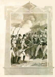 The British Attacking French Lines with Bayonets in the Battle of Maida