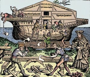 The Building of the Ark Superintended by Noah by Unbekannt