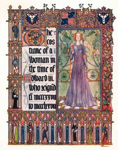 The Costume of a Woman in the Reign of Edward III by Unbekannt