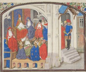 The Council of Clermont in 1095 (Miniature from the Historia by William of Tyre) by Unbekannt