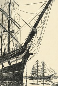 The Cutty Sark in Falmouth Harbour by Unbekannt