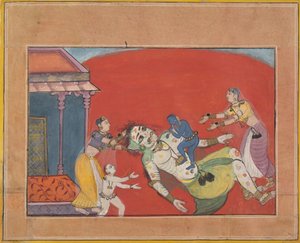 The Death of the Demoness Putana: Folio from a Bhagavata Purana Series by Unbekannt