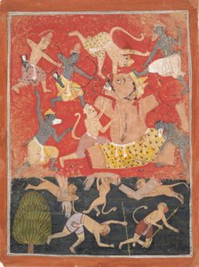 The Demon Kumbhakarna Is Defeated by Rama and Lakshmana