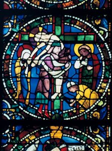 The Descent from the Cross, Stained Glass, Chartres Cathedral, France