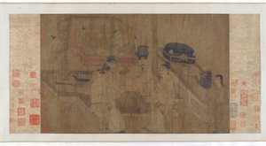 The Double Screen: Emperor Li Jing Watching His Brothers Play Weiqi by Unbekannt