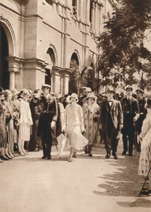 The Duke and Duchess of York and Queen Elizabeth Leaving a Reception in Brisbane, 1927