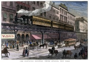 The Elevated Railway, Third Avenue, New York by Unbekannt