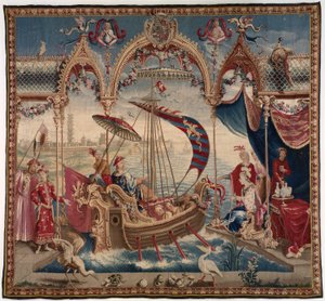 The Emperor Sailing, from The Story of the Emperor of China, Beauvais, 1716-1722 by Unbekannt