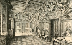 The Entrance-Hall. Along the Wall are Many Suits of Old Armor by Unbekannt
