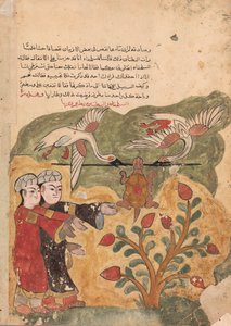 The Flight of the Tortoise, Folio from a Kalila wa Dimna, 18th century by Unbekannt
