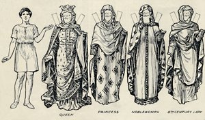 The Gallery of British Costume: How The People Dressed in Anglo-Saxon Times by Unbekannt