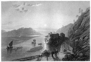 The Ganges entering the plains near Hurdwar, India