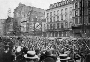 The German army marching through Brussels, First World War, c. 1914-1920
