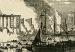 The Great Fire at Cottons Wharf, Tooley Street, 1861 by Unbekannt