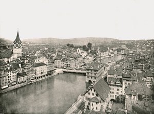 The Grosse Stadt and Kleine Stadt Divided by the River Limmat, Zurich, Switzerland