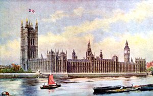 The Houses of Parliament from Lambeth Palace, Westminster, London