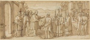 The Meeting of San Carlo Borromeo and San Filippo Neri by Unbekannt