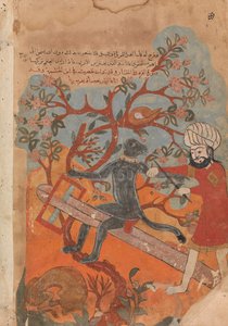 The Monkey Tries Carpentry, Folio from a Kalila wa Dimna, 18th century by Unbekannt