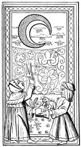 The Moon, Tarot Card, 14th Century by Unbekannt