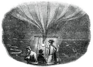 The Nassau Balloon Passing Over Liege at Night